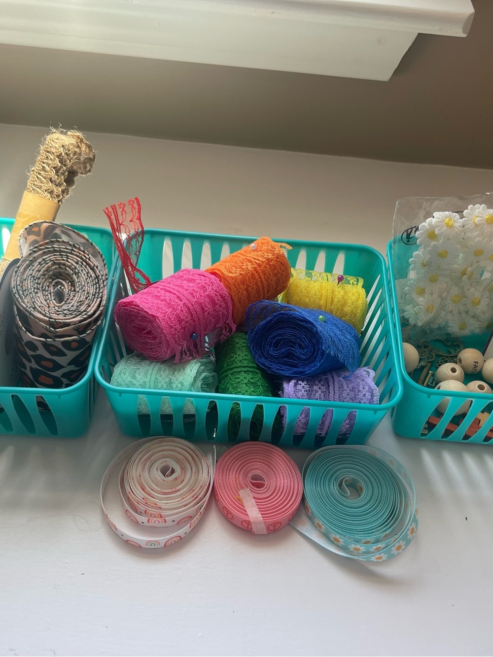 Assorted Lace & Ribbon Bundle in Bright Rainbow Colors